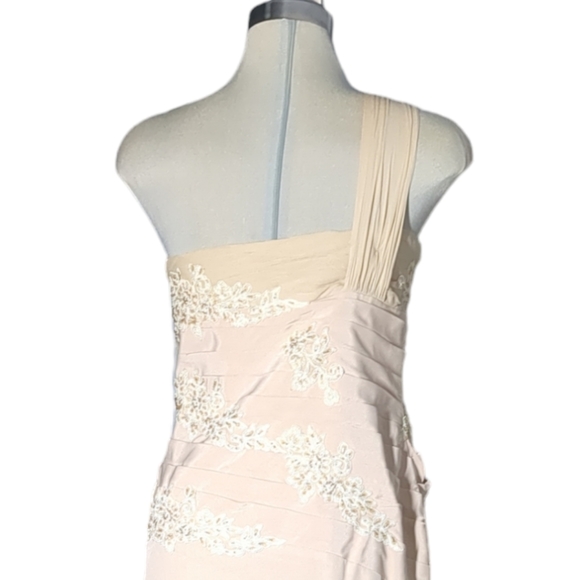 UNIQUE Couture Beige Embellished Two Pieces Formal Maxi Dress Size 16 - Picture 2 of 16